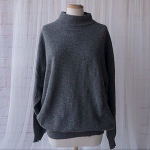 LAMBSWOOL Gray Unisex Crew Neck Sweater Made in Italy Size Large (oversized)